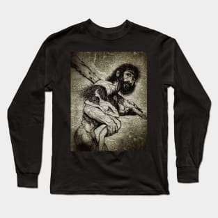 Grunge Caveman Carries Woman Long Sleeve T-Shirt